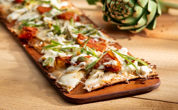 WOOD-GRILLED ARTICHOKE FLATBREAD