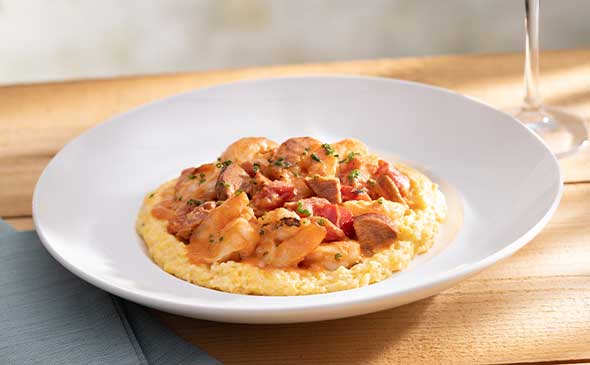 WOOD-GRILLED SHRIMP AND GRITS