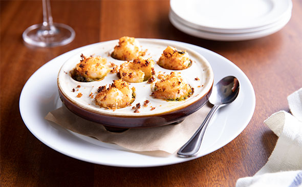 LUMP CRAB AND SHRIMP-STUFFED MUSHROOMS