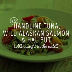 22. Handline Tuna, Wild Alaskan Salmon & Halibut (All caught in the wild)