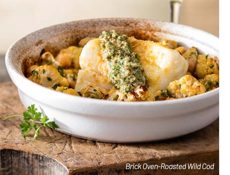 brick oven-roasted wild cod