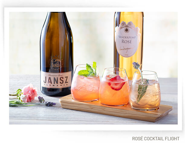 rose cocktail flight
