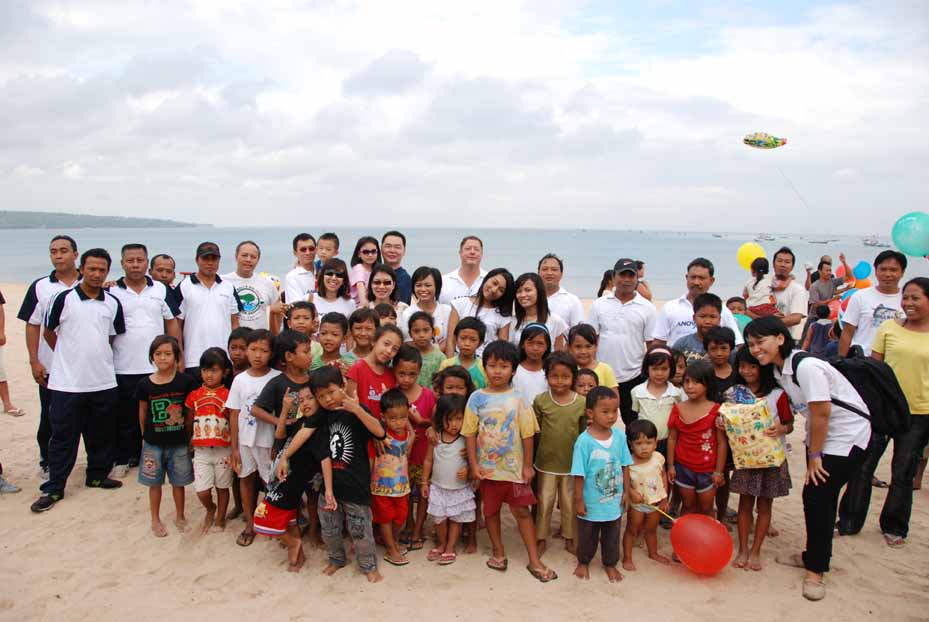 Beach cleanup project with the local fishing village
