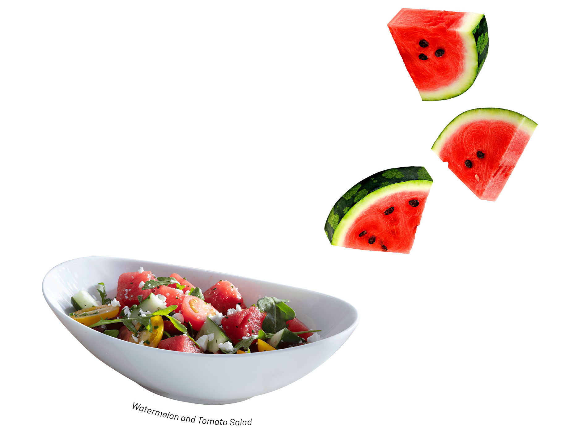 Delight into a Watermelon and Tomato Salad at Seasons 52.