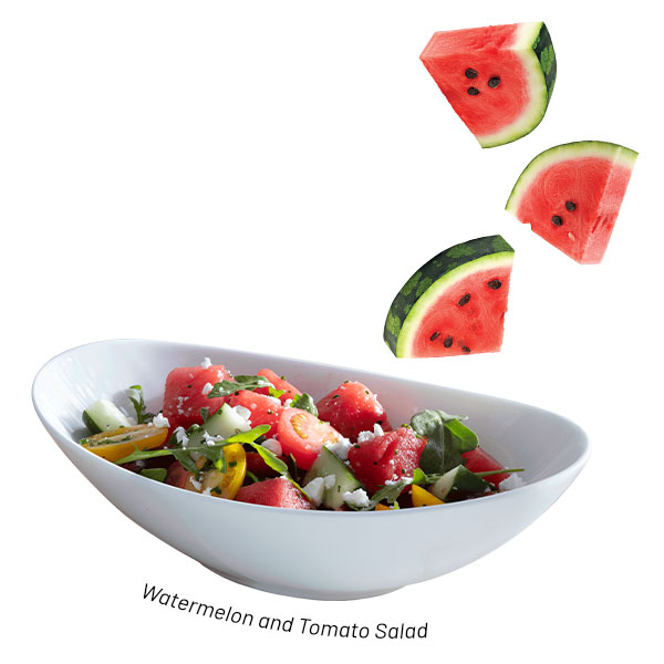 Delight into a Watermelon and Tomato Salad at Seasons 52.
