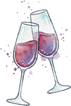 Two champagne glasses clinking together in a celebratory toast representing special occasion catering