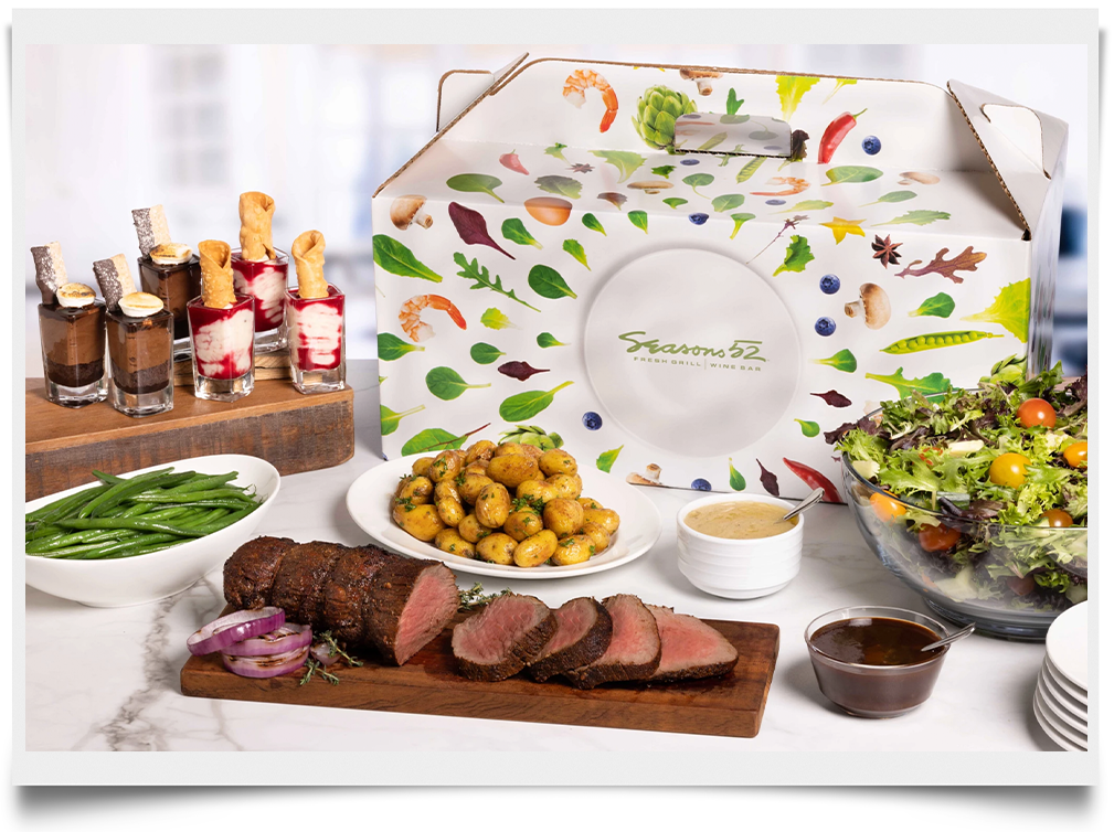 Pre-order our Easter Green Box, featuring Apricot-Glazed Spiral Ham, Whole Side of Cedar Plank-Roasted Salmon, or Wood-Grilled Beef Tenderloin with a Field Green Salad, two sides and six Mini Indulgences.