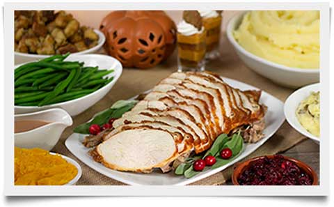 Seasons 52 Thanksgiving Green Box with Roasted Turkey and side dishes
